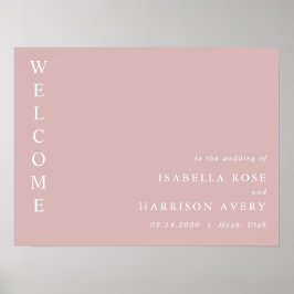 ROGUE Dusty Blush Pink Mauve Wedding Willkommen Poster
