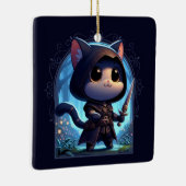 Rogue Feline Fantasy Adventure Keramikornament (Rechts)