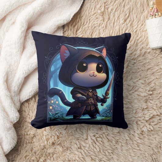 Rogue Feline Fantasy Adventure Kissen (Decke)