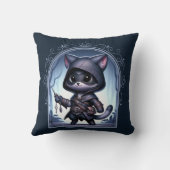 Rogue Feline Fantasy Adventure Kissen (Rückseite)