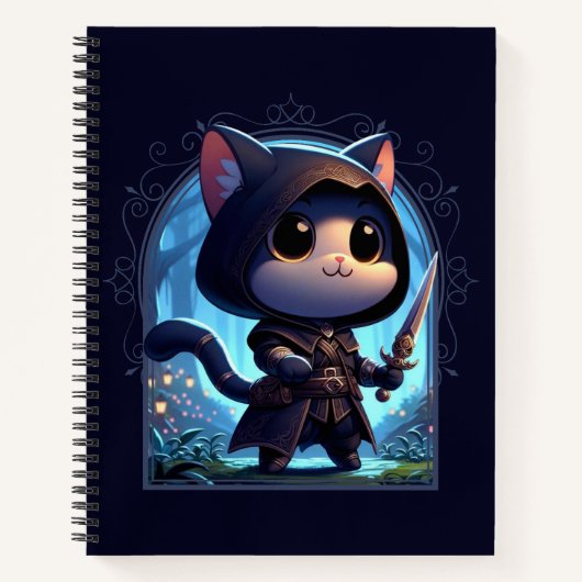 Rogue Feline Fantasy Adventure Notizblock (Vorderseite)