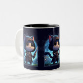 Rogue Feline Fantasy Adventure Zweifarbige Tasse (Vorderseite Links)