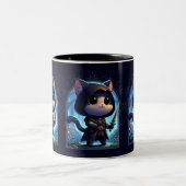 Rogue Feline Fantasy Adventure Zweifarbige Tasse (Mittel)