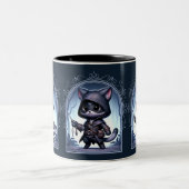 Rogue Feline Fantasy Adventure Zweifarbige Tasse (Mittel)