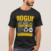Rogue Fully Assembled Gamer Rogue mit Zeichen T-Shirt (Vorderseite)