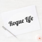 Rogue Life White Ovaler Aufkleber (Umschlag)