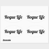 Rogue Life White Ovaler Aufkleber (Blatt)