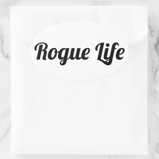 Rogue Life White Ovaler Aufkleber (Tasche)