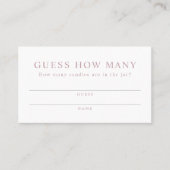 ROGUE Modern Dusty Rose Wie viele Candies Card Platzkarte (Vorderseite)