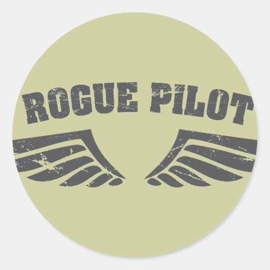 Rogue Pilot Wings Runder Aufkleber (Vorderseite)
