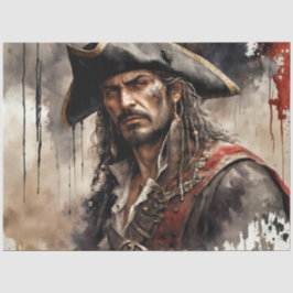 Rogue Pirate Captain Nautical Caribbean Decoupage Seidenpapier