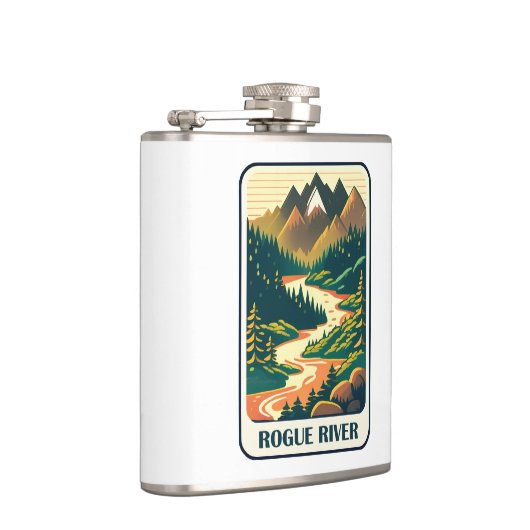 Rogue River Oregon Colors Flachmann (Rechts)