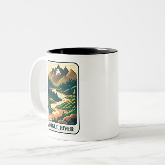 Rogue River Oregon Colors Zweifarbige Tasse (Vorderseite Links)