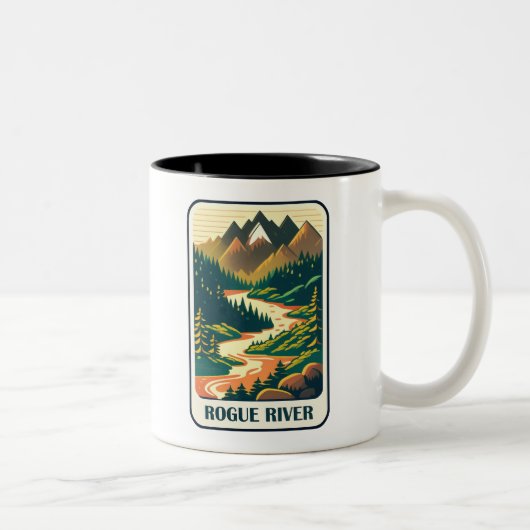 Rogue River Oregon Colors Zweifarbige Tasse (Rechts)
