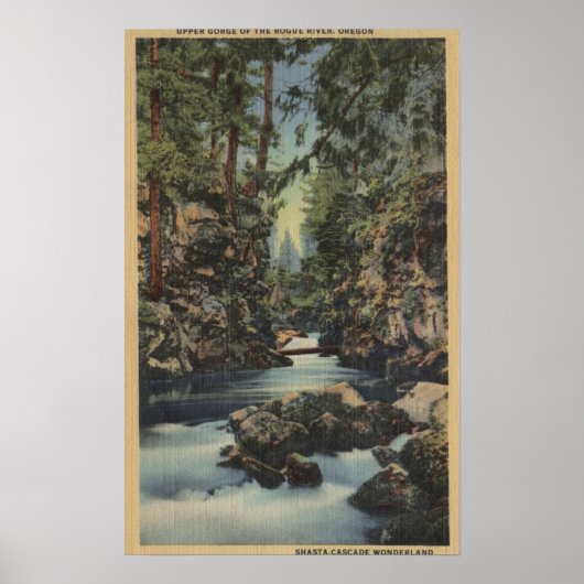 Rogue River, Oregon - Obere Schlucht Blick auf den Poster (Vorne)