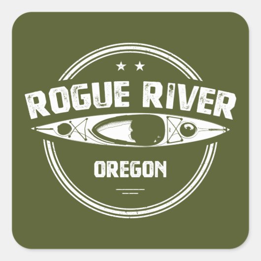 Rogue River, Oregon Quadratischer Aufkleber (Vorderseite)