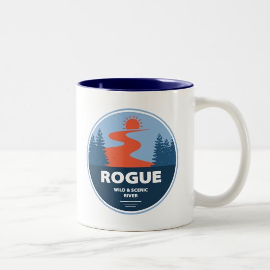 Rogue Wild und Landschaftlicher Fluss Zweifarbige Tasse (Rechts)