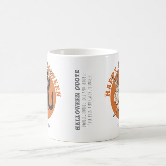 Roguish black cat and rabbit CC1053 Halloween Kaffeetasse (Mittel)