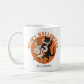 Roguish black cat and rabbit CC1053 Halloween Kaffeetasse (Links)