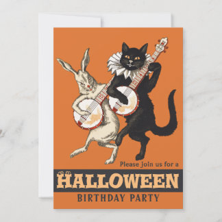 Roguish Katzenrabbit CC1156 Halloween Geburtstagsp Einladung