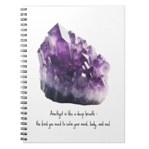 Roh-Amethyst Lila Beruhigender Kristall Metaphysis Notizblock