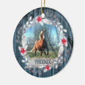 Roh Foto blauer Holzrahmen silber Keramik Ornament (Links)