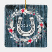 Roh Foto blauer Holzrahmen silber Keramikornament (Rückseite)