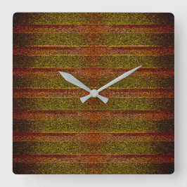 Roh geprägte und schattige Streifen, grün rot Quadratische Wanduhr