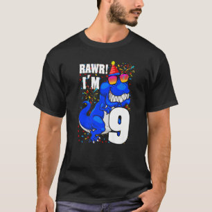 Roh Ich bin 9 Geburtstag Junge Dinosaurier 9 Jahre T-Shirt