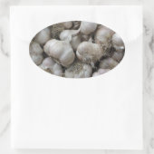 Roh-Knoblauch-Seasoning-Tapete für gesunde Lebensm Ovaler Aufkleber (Tasche)