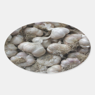 Roh-Knoblauch-Seasoning-Tapete für gesunde Lebensm Ovaler Aufkleber