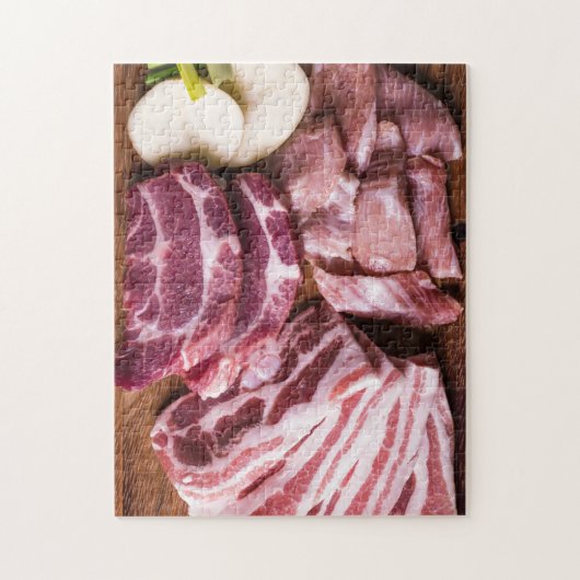 Roh Meat Steaks Chops Bacon Jigsaw Puzzle (Vertikal)