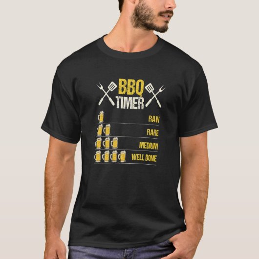 Roh selten Medium gut gefertigter Timer Grill T-Shirt (Vorderseite)