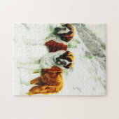 roh und glatt St. Bernard - Malerei Puzzle (Horizontal)
