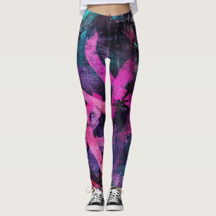 Roh- Urban Graffiti-Kunst mit kühnen Pinselstriche Leggings