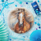 Roh Wasserfarbe Braun und weiß Pappteller (Party)