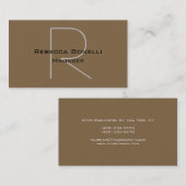 Rohbraune graue Monogramm-Visitenkarte Visitenkarte (Vorne/Hinten)