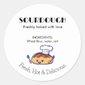 Rohbrot Cartoon Fett Moderner Text Runder Aufkleber (Vorderseite)