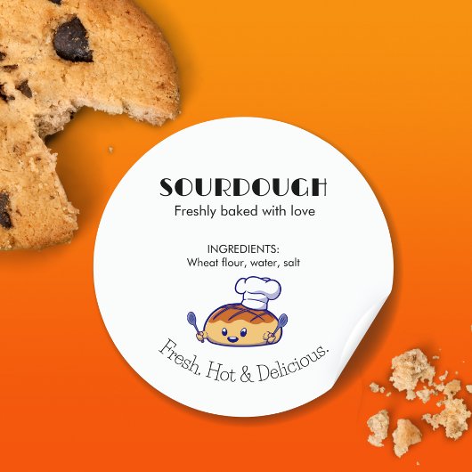 Rohbrot Cartoon Fett Moderner Text Runder Aufkleber