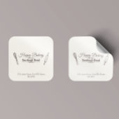 Rohbrot Kochen Utensil Minimalistisch Quadratischer Aufkleber