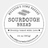Rohbrot Rustikales Vintages einfaches Backlabel Runder Aufkleber (Vorderseite)