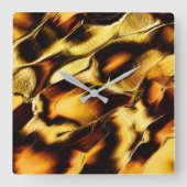 Rohdünen in verbranntem Gold Quadratische Wanduhr (Vorderseite)