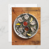 Rohe Austern angeordnet Postkarte (Vorne/Hinten)