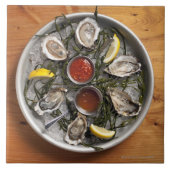 Rohe Austern vereinbart Fliese (Vorderseite)