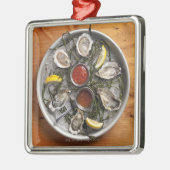 Rohe Austern vereinbart Silbernes Ornament (Links)