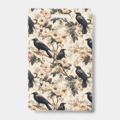 Rohe Baummuster krähen Blumenbäume Abzeichen Ausweis (Rückseite)