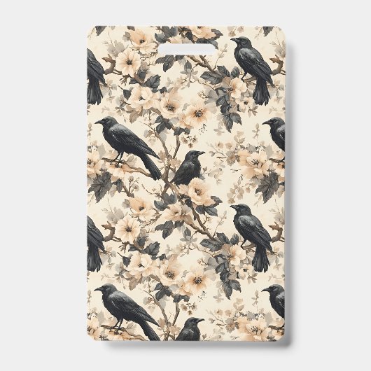 Rohe Baummuster krähen Blumenbäume Abzeichen Ausweis (Vorderseite)