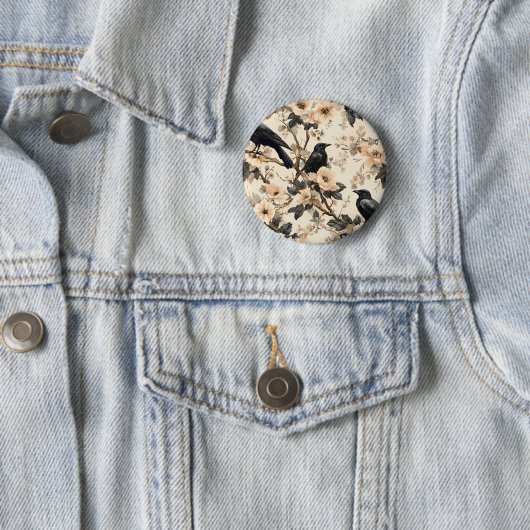Rohe Baummuster krähen Blumenbäume Button (Beispiel)