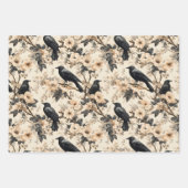 Rohe Baummuster krähen Blumenbäume Geschenkpapier Set (Vorderseite 2)