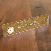 Rohe Bronze Gold erschütterte Felsfläche Textur Namensplakette (Seite)